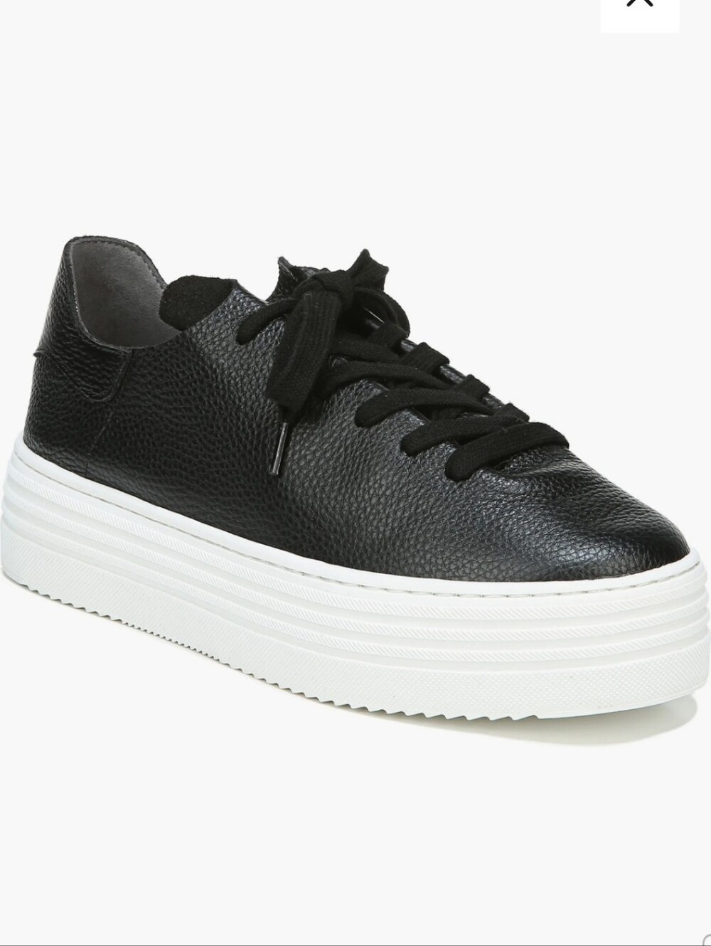 Sam Edelman Poppy Black Leather Sneakers Platform Size 8 Women's Lace Up